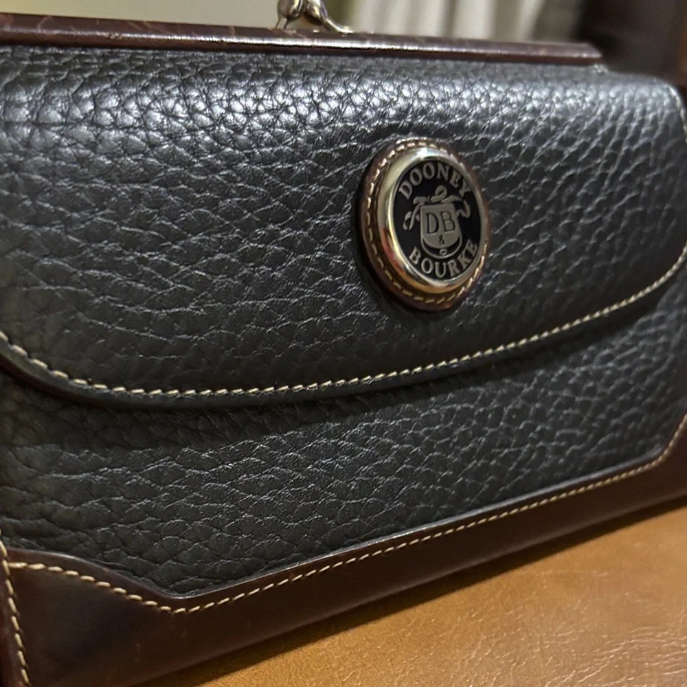 Dooney & Bourke Black Leather Wallet with Gold Accent